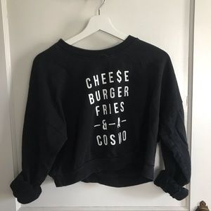 Crop graphic sweater